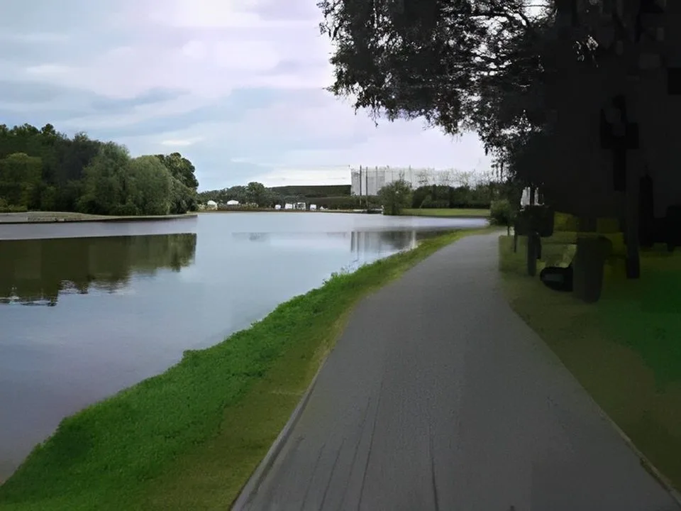 The same photo after enhancement, with the compression blocks smoothed out